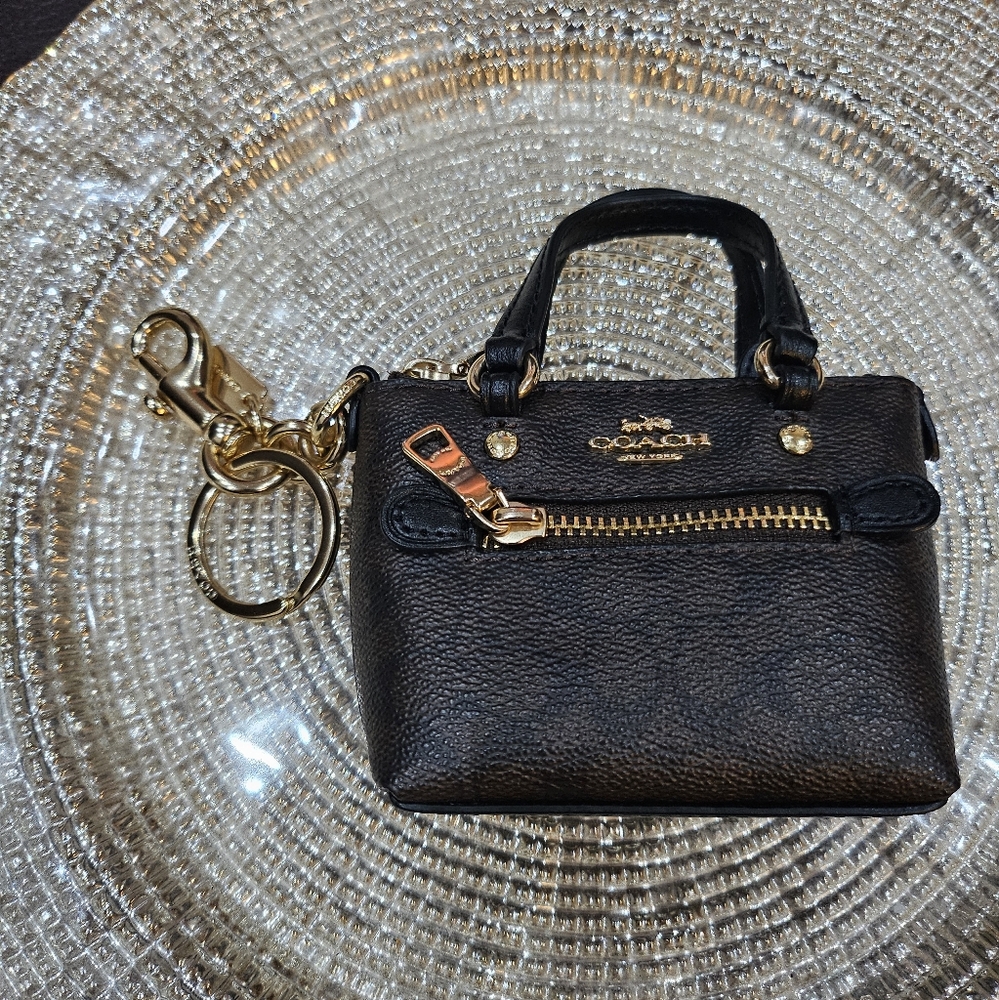 Coach Black Mini Bag Keychain